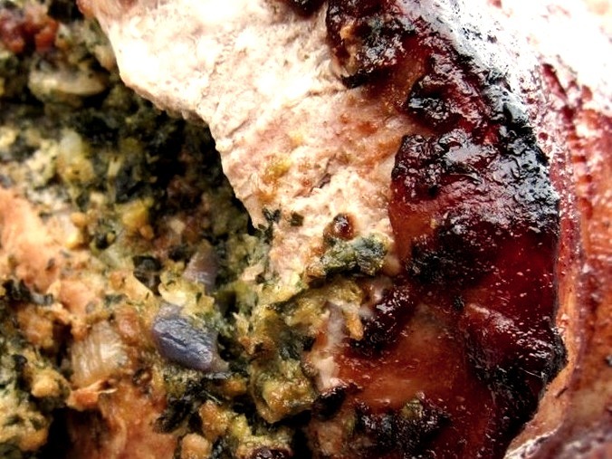 Pork Loin Stuffed with Spinach